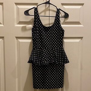 Elegant Black Polka Dot Dress
